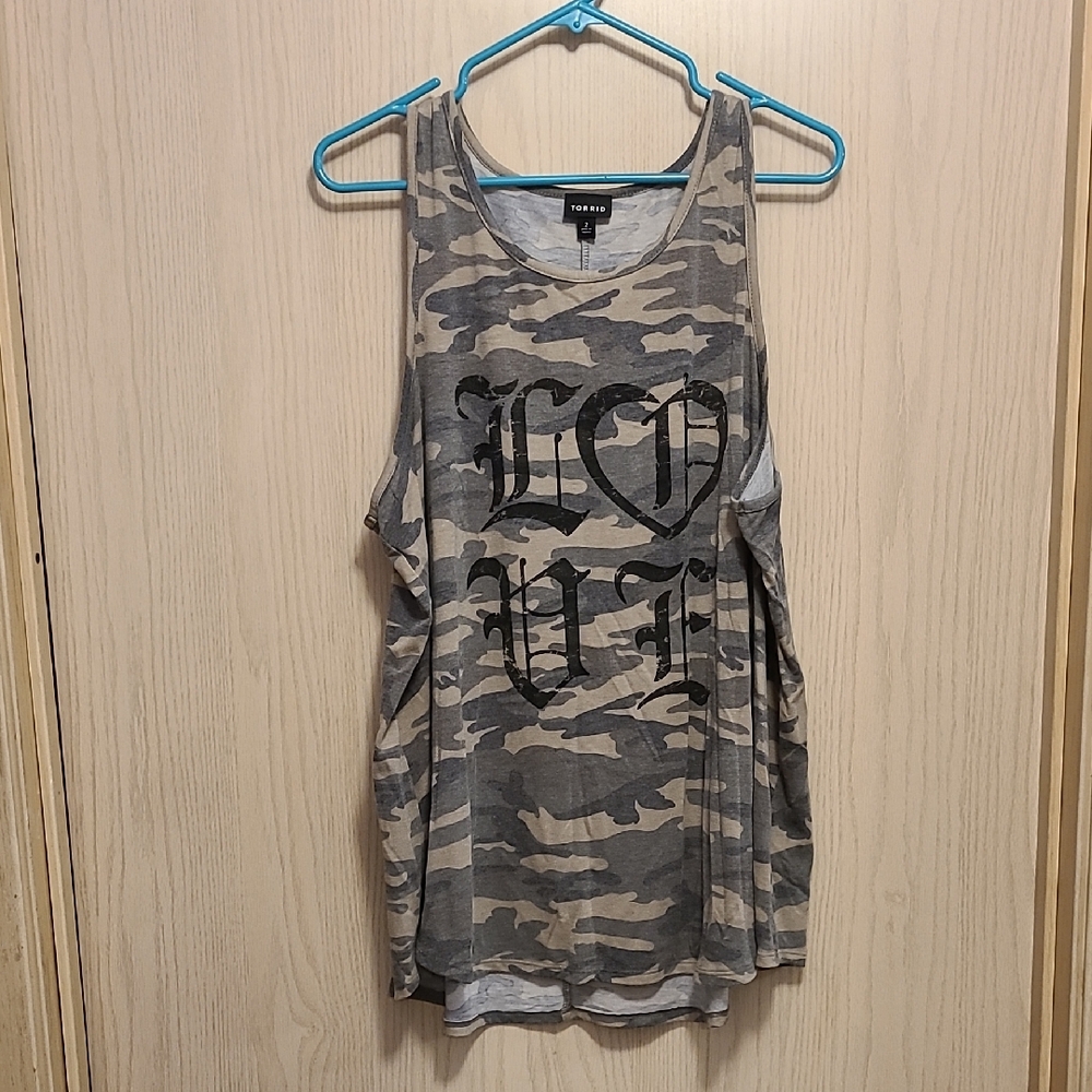 Torrid Camo Love Graphic Tank Top